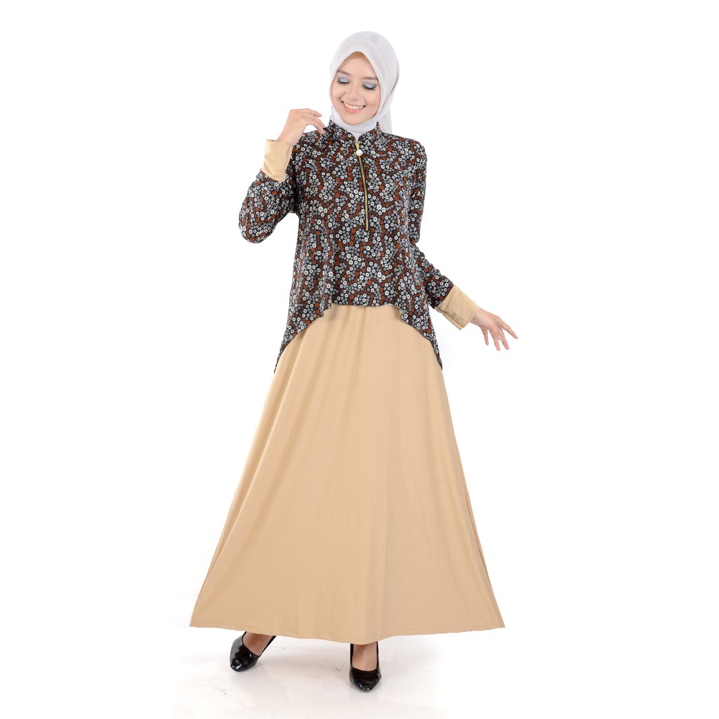 Jfashion Long Dress Gamis Maxi Krah Shanghai  Seleting - Rosalinda