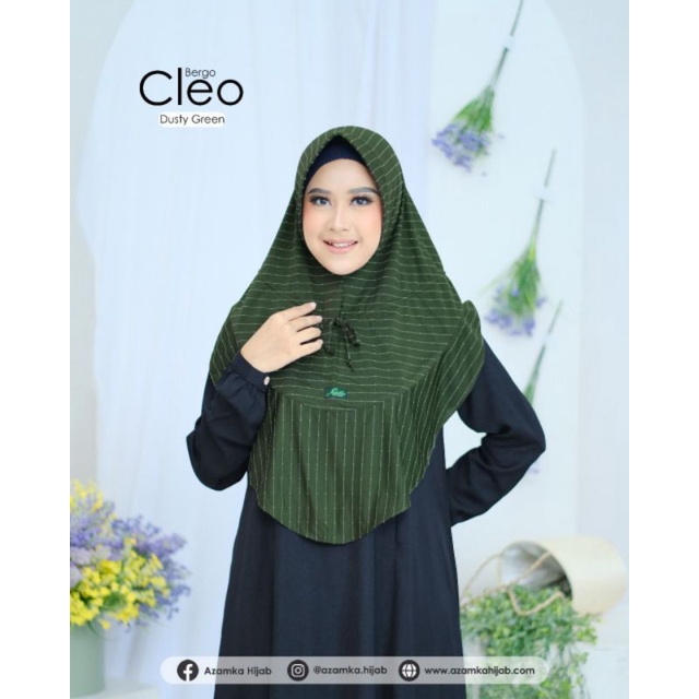 Jilbab Instan Azamka Terbaru Bergo Cleo Bergo Motif Salur Pet Antem Best Seller Ori Azamka Hijab