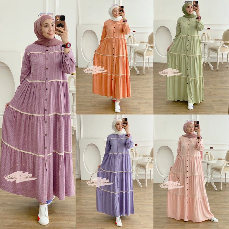 DRESS ADELINE MIDI DRESS VALORA /DRESS EMBROIDERY /ORIGINAL VALORA  FASHION/ BY GAGIL FASHION BY OVA