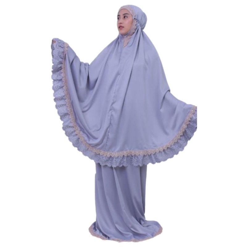 [READY STOCK] MUKENA RENDA SATIN SILK VELVET LASERCUT JUMBO