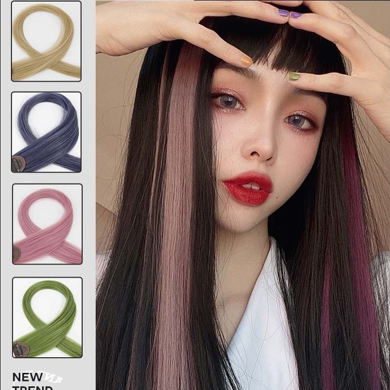 [Women Colourful Wig Piece  ] [ One Piece Seamless Wig Hair Clip] [ High Temperature Silk Wig Hairpin ] [  Wigs That Can Be Rolled and Trimmed ]