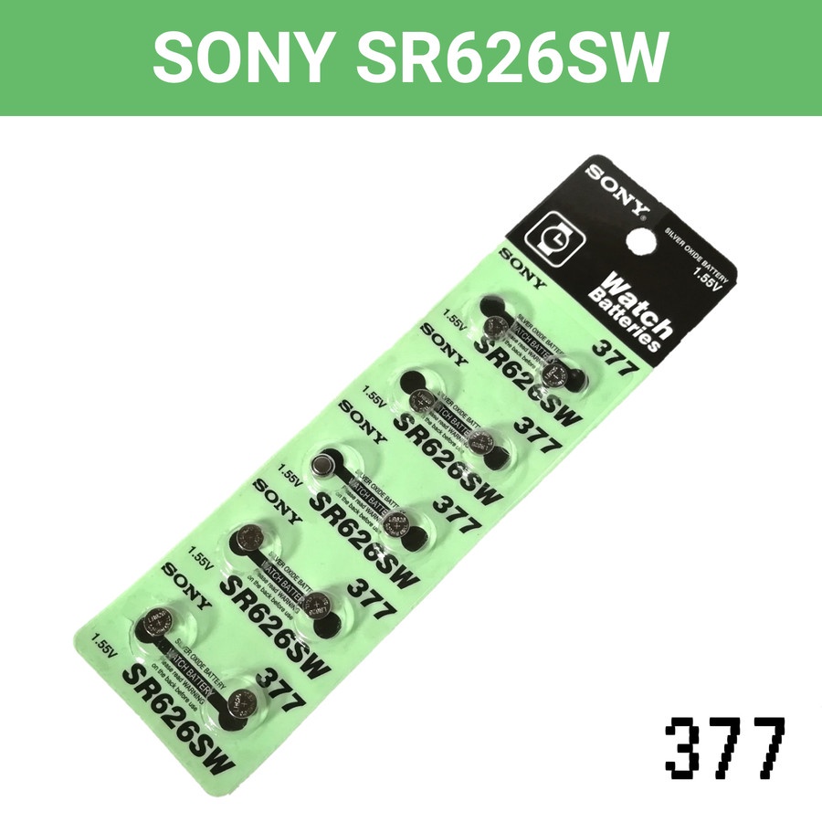 Paket 10 PCS Batu Batre Jam Tangan Ukuran Kecil 377 SR626SW LR626 Tahan Lama Battery Arloji Baterai 