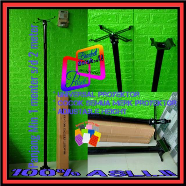 TERLARIS NO#1 Bracket projector proyektor ceilling Gantung Universal adjustable Panjang 2M/1.5M/1M/50CM