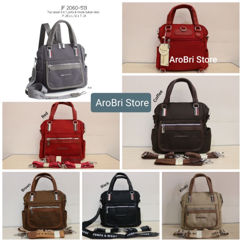 Tas Ransel selempang 3in1 merk junfa JF 2060-513 bahan nilon