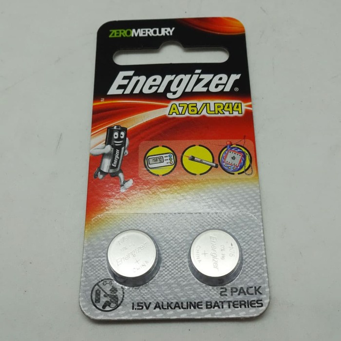 ENERGIZER 2 Pcs Baterai Battery Lithium Kancing 1.5V A76 LR44 Isi 2Pcs