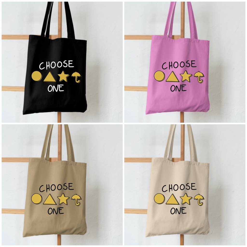 SPESIAL PROMO 7.7 - CHOOSE ONE GULALI TOTEBAG BERBAHAN SEMI KANVAS RESLETING | TOTEBAG SQUID GAME | TOTEBAG NAVY | TOTEBAG HITAM | TOTEBAG CREAM/KREM | TOTEBAG KHAKI/MOKA | TOTEBAG PINK | TOTEBAG KERJA/KULIAH/SEKOLAH | TOTEBAG UK. 33x38 CM | TOTEBAG GAYA