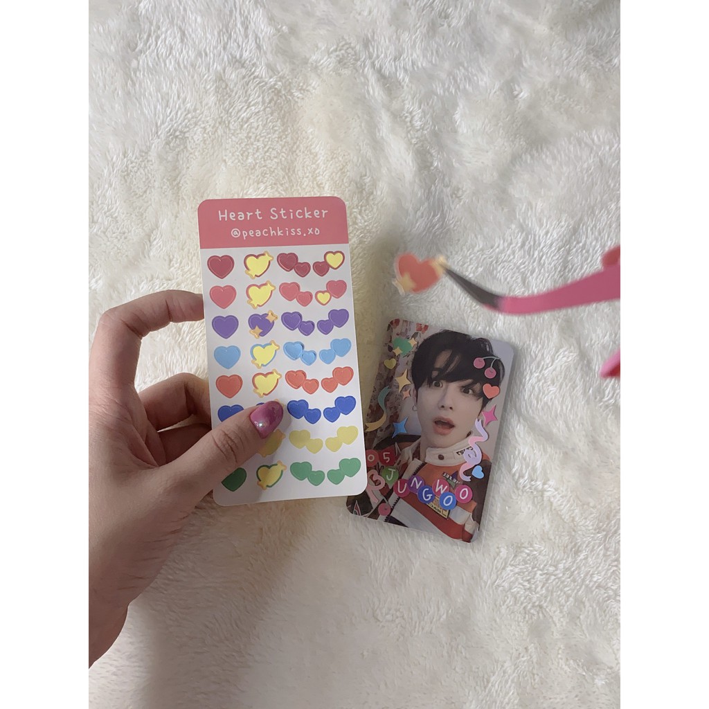 Stiker Dekorasi Photocard / Jurnal / Polcos Hati / Heart / Cinta (Waterproof) by @peachkiss.xo