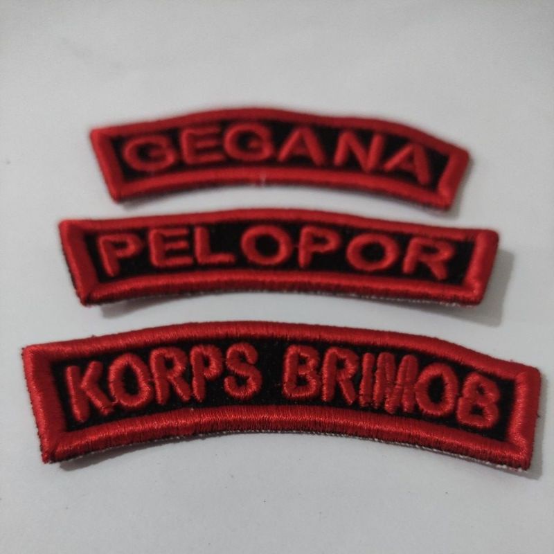 Pelopor// Gegana // korps Brimob Dasar hitam Bordir timbul