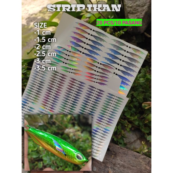 Stiker sirip ikan hologram 20 pcs untuk lure/metal jig