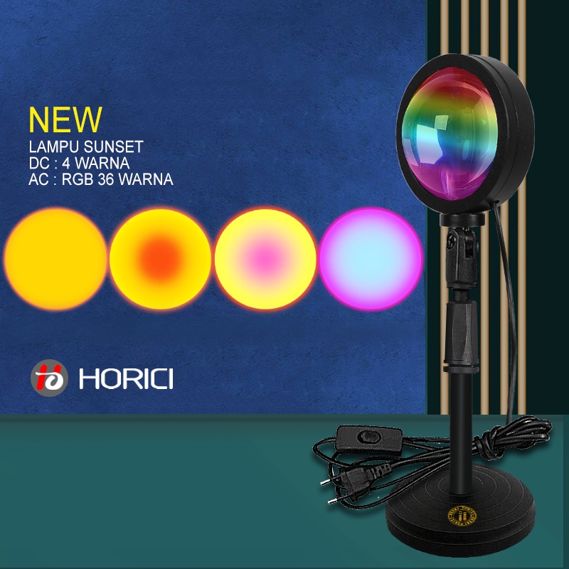 PROMOSI MURAH DC AC RGB 36WARNA SUNSET LAMP LAMPU SUNSET LAMPU FILL PROYEKTOR LAMPU TIDUR LED MOTIF MATAHARI