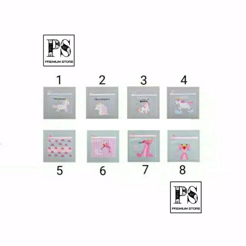 [Premium Store] Tempat Pensil Unicorn & Pink Panther / Tempat Pensil / Tempat Peralatan Make Up / Tempat Skincare / Tempat Kosmetik Transparant-5
