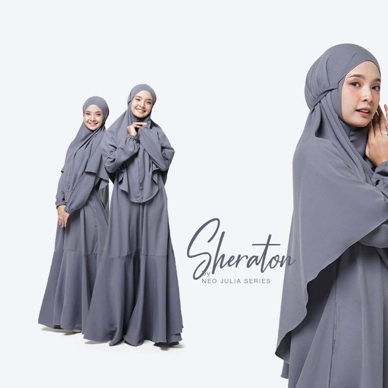 Set gamis+Khimar Syari | Neo Julia Series - Sheraton | Jamise Syari Sukabumi | Faezia Official Shop