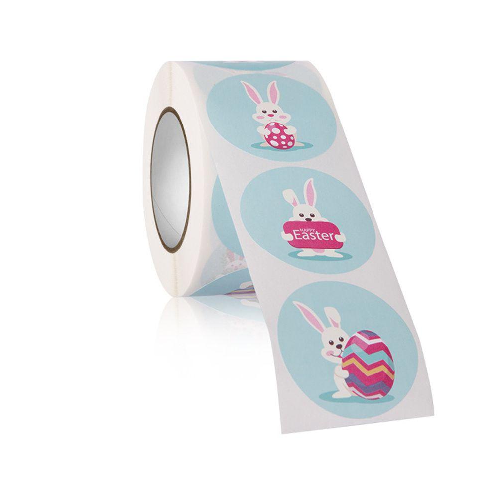 Populer 500pcs/roll Paskah Stiker Kemasan Hadiah Amplop Kelinci Selamat Paskah Telur Paskah Self Adhesive Labels Stickers