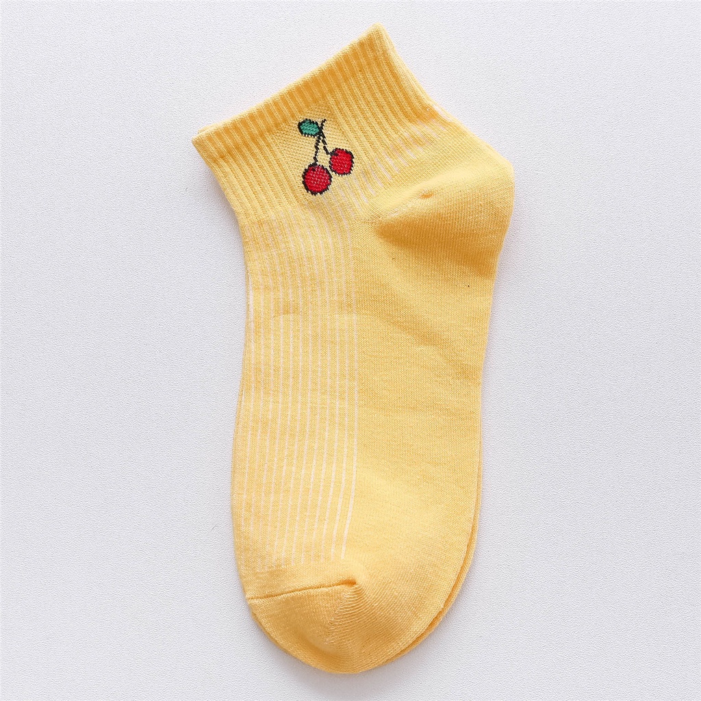 T&amp;Y Kaos Kaki Motif Buah Cute Kaoskaki Pendek Socks Fruit Fashion Wanita Korea Import