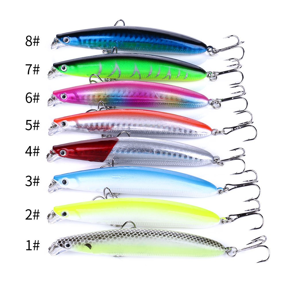 HENGJIA 1pc Umpan Pancing Hard Bait Bentuk Ikan Kecil 3d 9cm 9g Floating Lure Dengan Kail 6 #