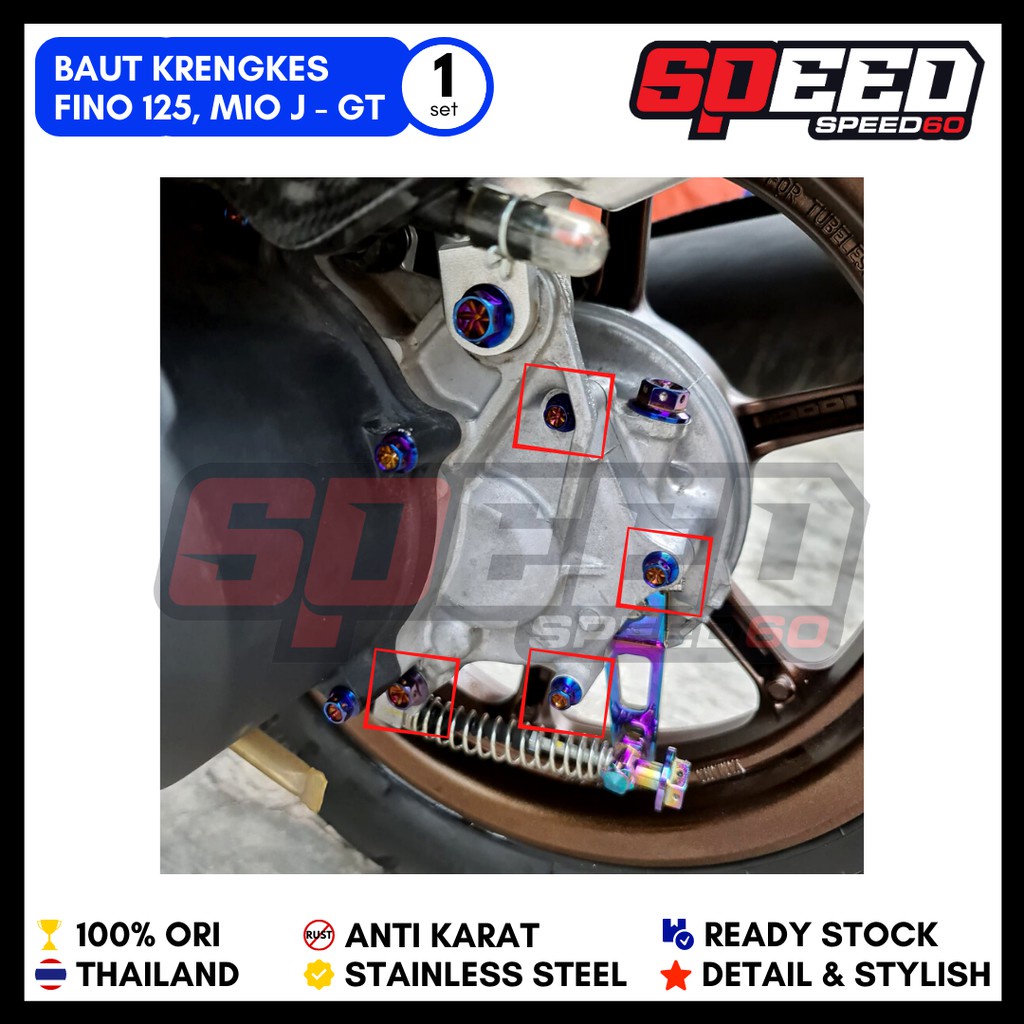 Baut Krengkes Fino Mio M3 Mio S Mio J Baut Probolt Thailand Stainless Steel King Nut