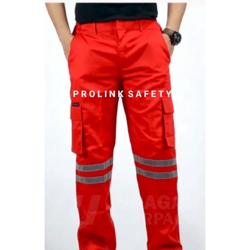 CELANA SAFETY MERAH BIRU ORANYE DONGKER ABU HITAM SCOTLIGT DOBLE