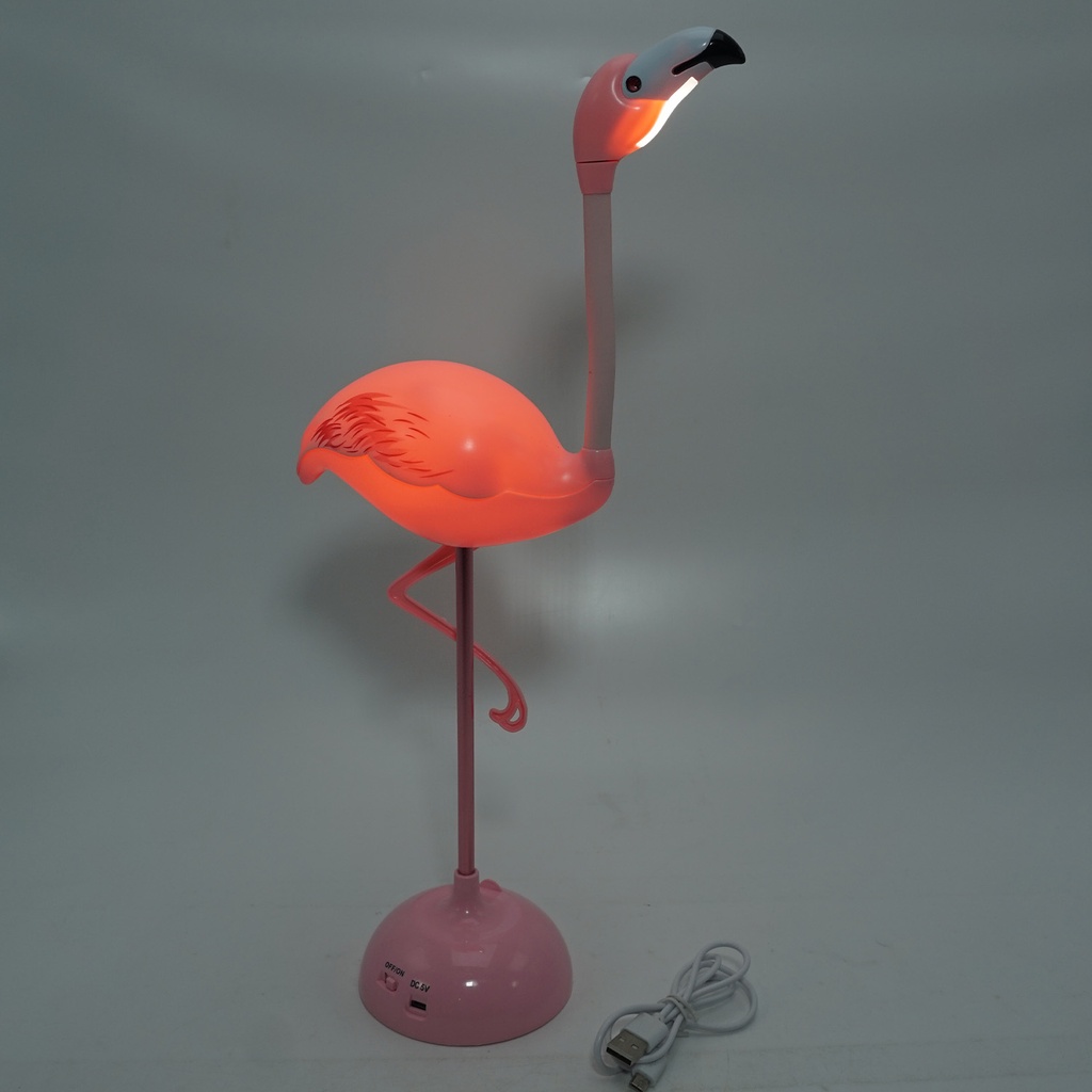 Lampu Meja Lampu Tidur Flamingo Pink USB Charger Tinggi Berkualitas