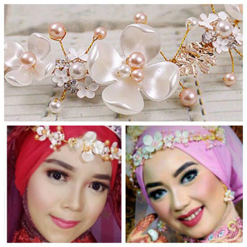 hairpiece bunga hijap aksesoris pengantin