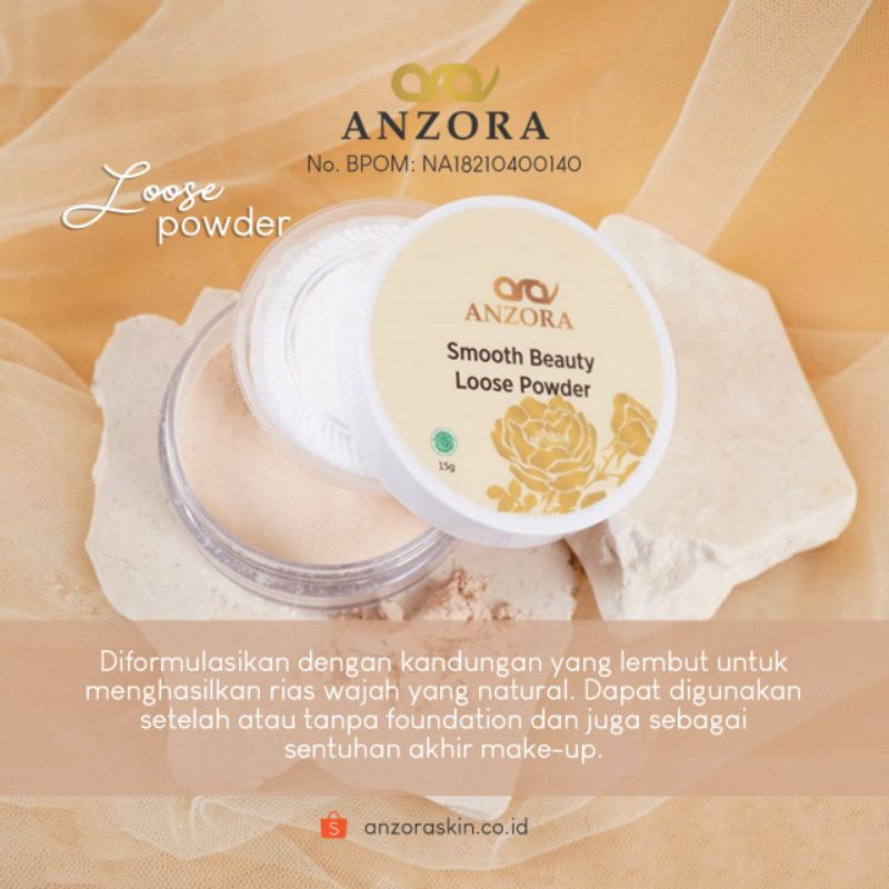 Anzora Cosmetic Product (SmoothBeauty Losse Powder /bedak tabur) Warna Natural To Normal Skin to dry