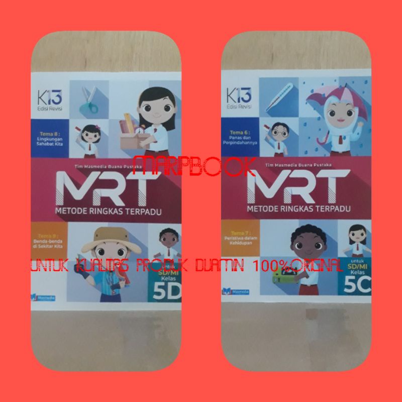 MRT METODE RINGKAS TERPADU SD/MI KELAS 5C.5D.SEMESTER.2.K13.REVISI.UNTUK.1 PAKET ADA 2 BUKU.
