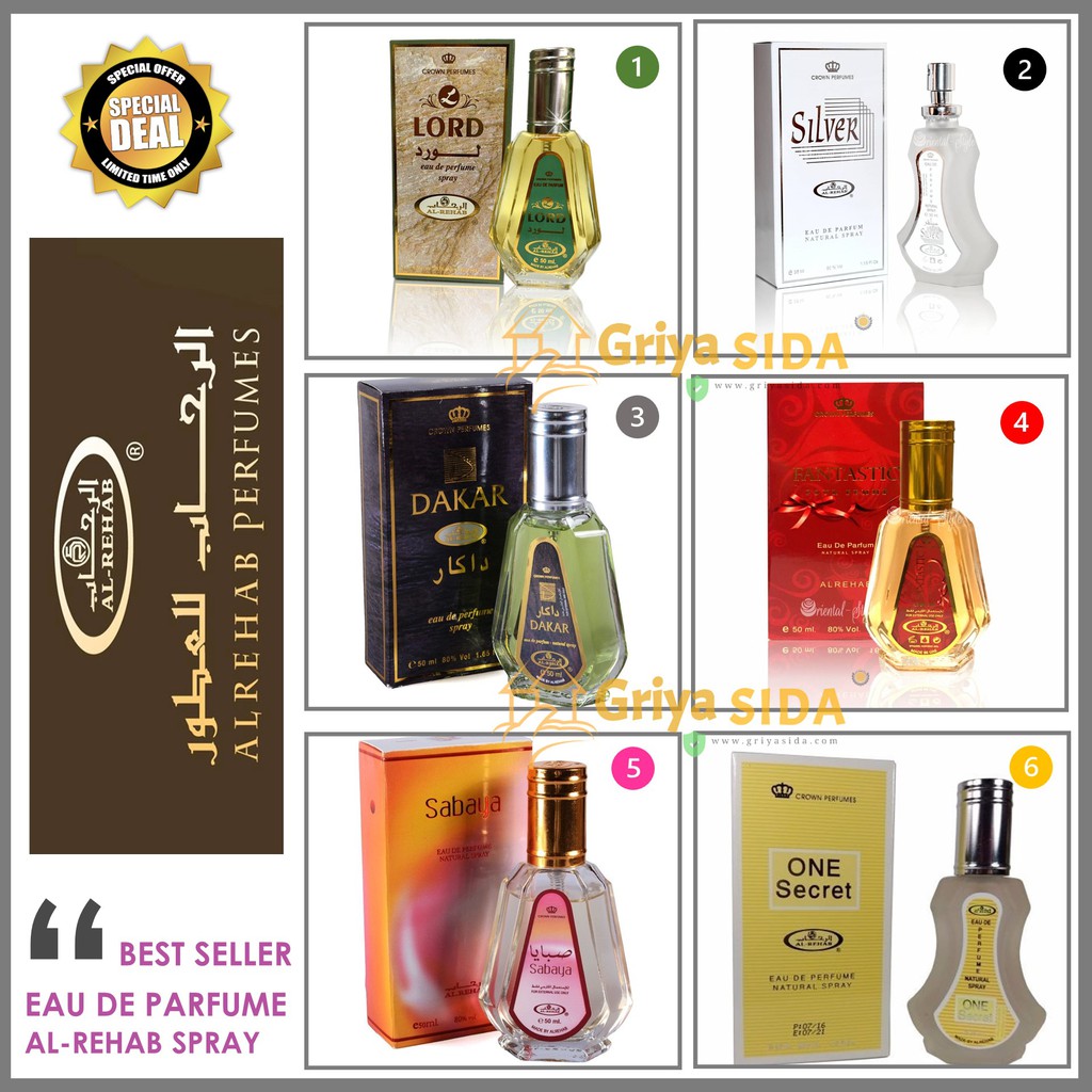 Parfum al rehab spray 35ml 50ml original minyak wangi alrehab spray ecer &amp; grosir PROMO!