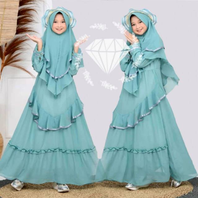 GAMIS BAJU ANAK PEREMPUAN UMUR  4 5 6 7 8 9 10 TAHUN GAMIS SYARI WANITA MURAH ELEGAN MEWAH IMPORT CE