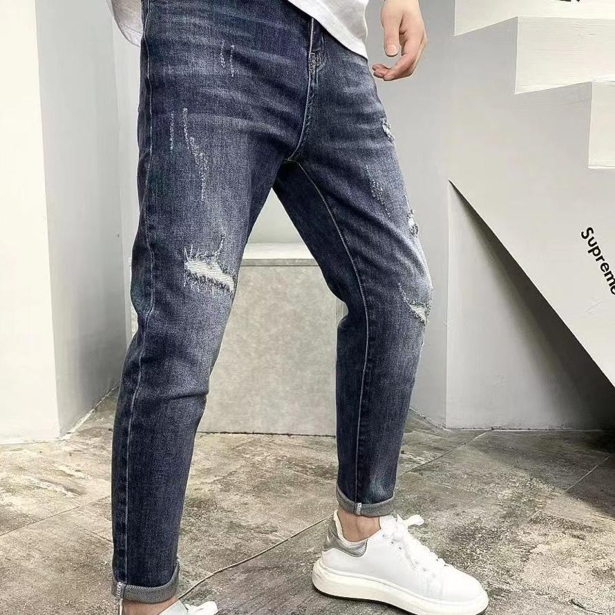 New Stock 【ootd】celana jeans pria celana panjang slimfit pria celana jeans pria sobek celana ripped 