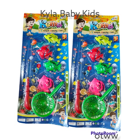 MAINAN ANAK PEREMPUAN FISHING SET ALAT PANCING + IKAN + JARING MAINAN ANAK LAKI LAKI MAINAN EDUKASI 