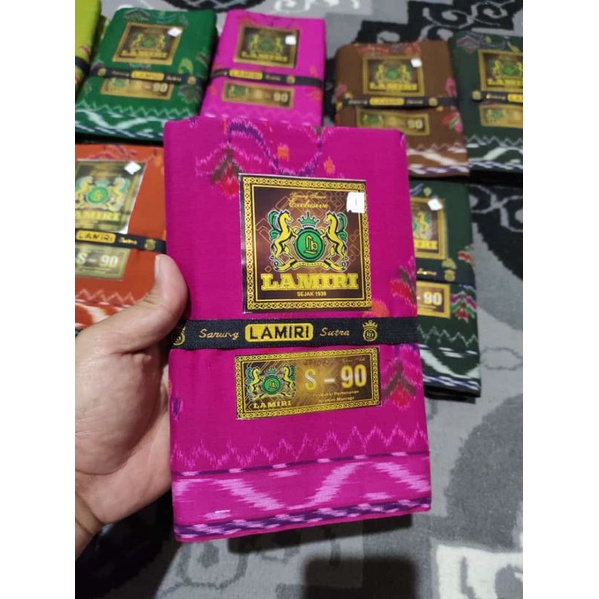 [COD GRATIS ONGKIR] SARUNG LAMIRI SUTRA S-90, SARUNG LAMIRI SUTRA MST S-90 WARNA PINK MERAH KUNING D