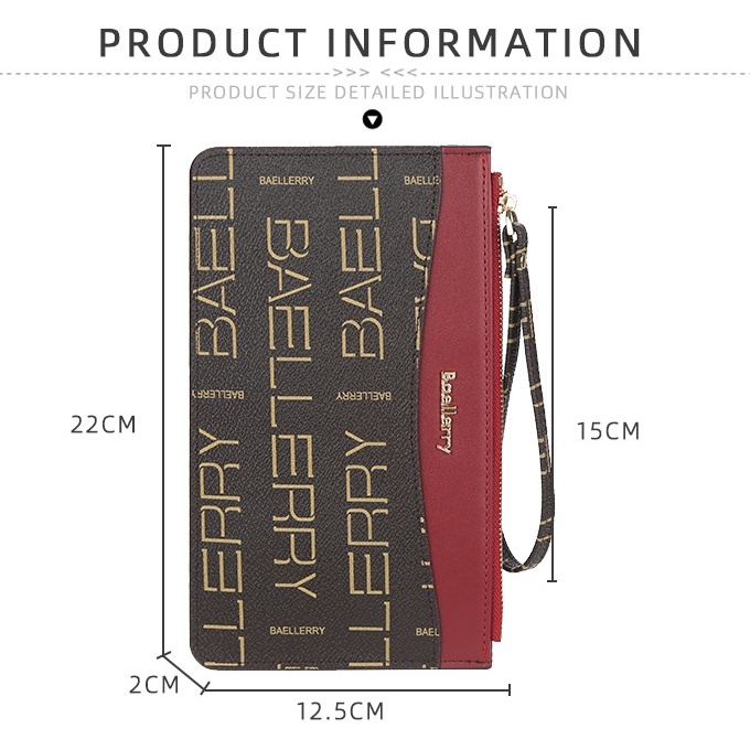 DOMPET WANITA BAELLERRY ORIGINAL KULIT PREMIUM XANONA PANJANG KOREA SLOT KARTU KOIN HP IMPORT BATAM