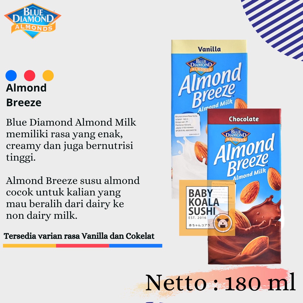 BLUE DIAMOND Susu Almond Milk 180 ml | Coklat Vanilla