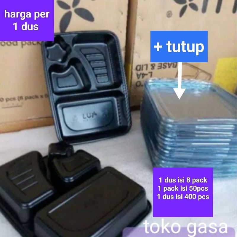 TERLARIS MIKA BENTO LUX SEKAT 4 ( 1 DUS ISI 400PCS) /MIKA BENTO/BENTO COKLAT/BENTO LUX/MIKA BENTO