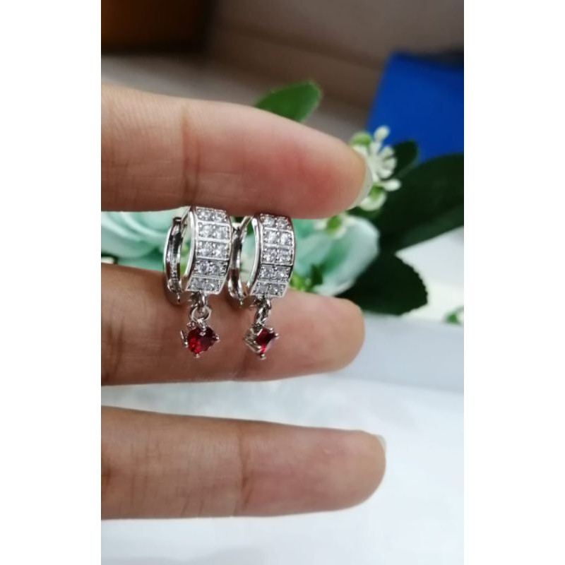 ANTING WANITA TITANIUM WARNA SILVER BANYAK PILIHAN MODEL DAN BENTUK