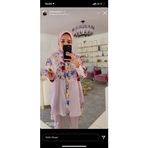 Preloved Romantic Garden Oversized Shirt by Benang Jarum