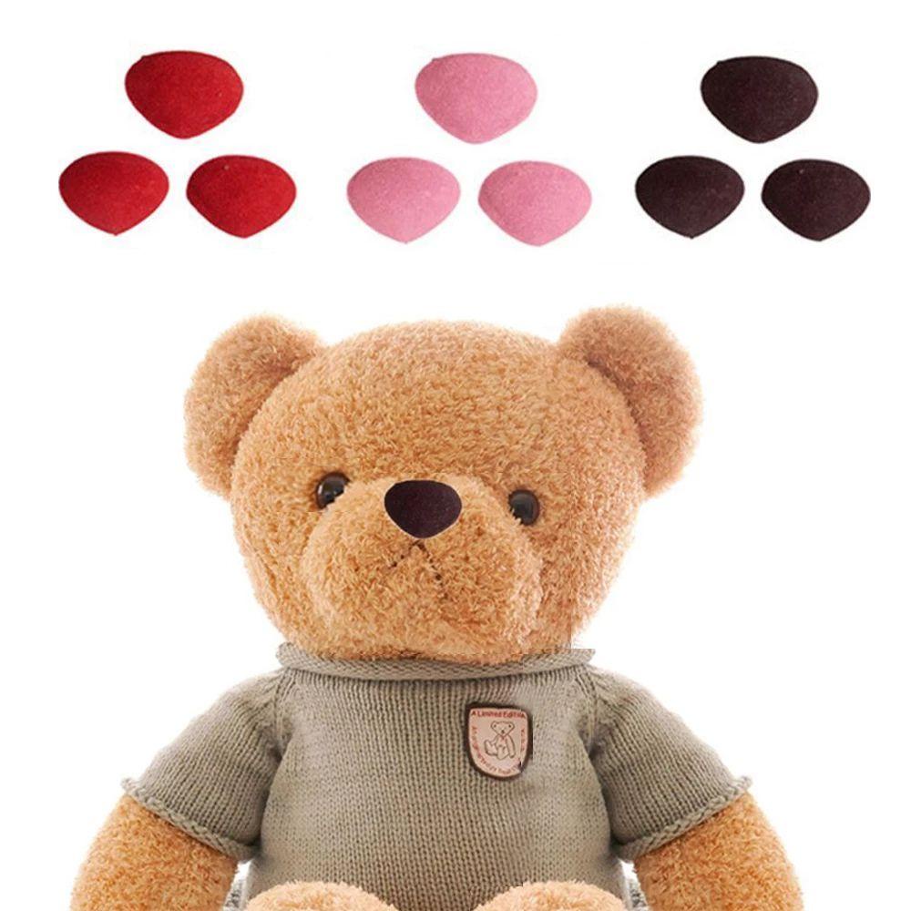 Lanfy Mainan Hidung Boneka Bentuk Segitiga Bahan Velvet Ukuran 12x14mm Warna Pink / Merah / Hitam / Coklat