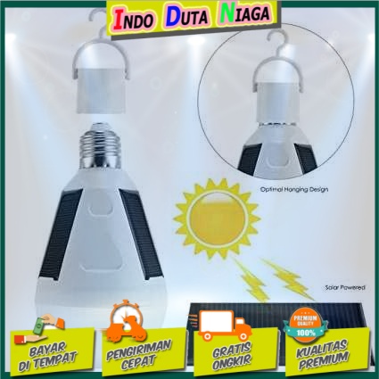 Lampu Bohlam Solar Power E27 Bulb 7W Cool White Waterproof - SPDC16B04