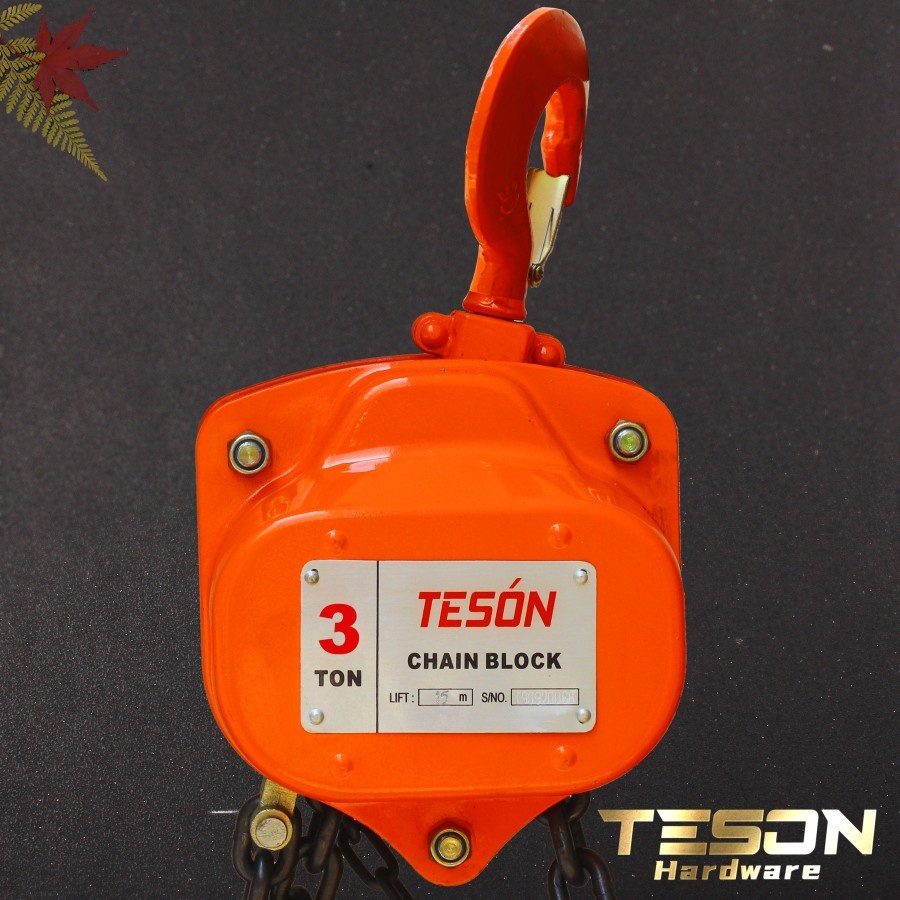 Teson Chain Block 3 Ton x 15 Meter Takel Katrol Hoist Chainblock