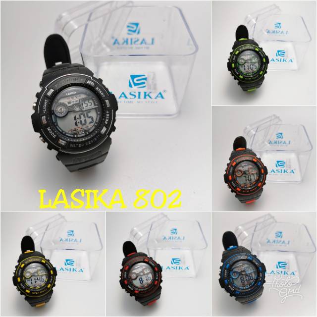 Jam tangan digital Remaja Sporty water Resist Lasika 802