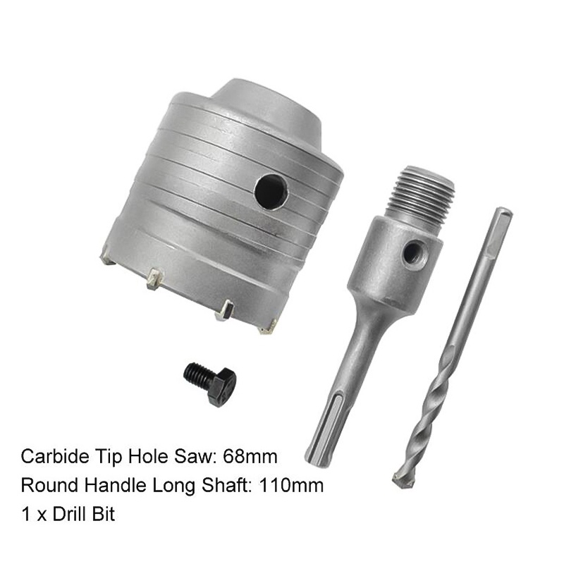 Mukava Mata Bor Hole Saw Pelubang Beton Tembok Pipa AC Perkakas Alat Pertukangan 65 80 MM Set