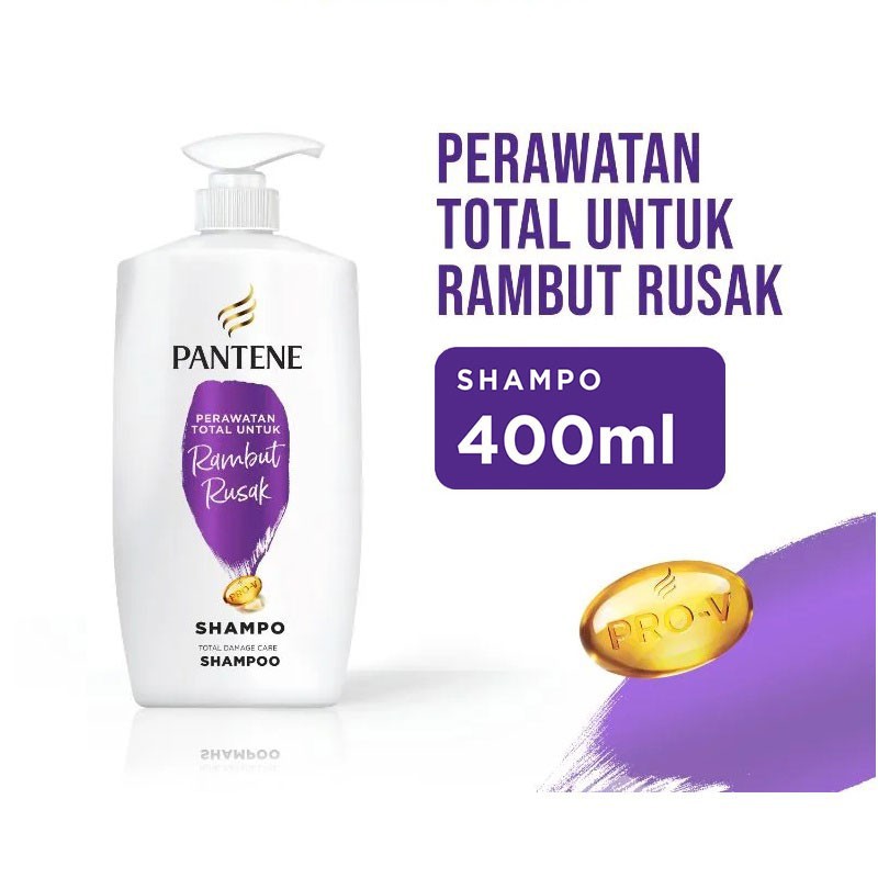 Pantene Pro-V Shampoo Total Damage Care Perawtan Total Rambut Rusak Botol Pump 400ml
