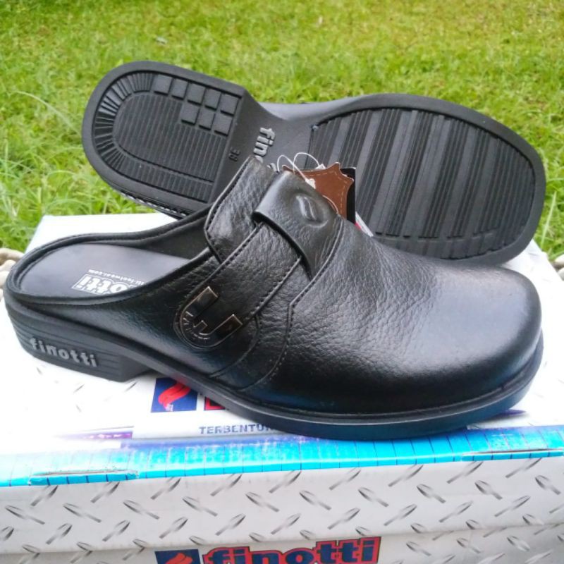 Slop Finotti B 502, sandal sepatu Finotti, slip kulit asli