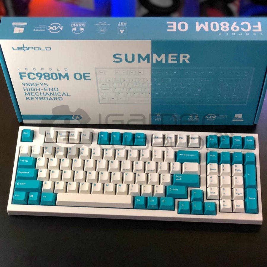 Leopold FC980M White Mint Mechanical Gaming Keyboard