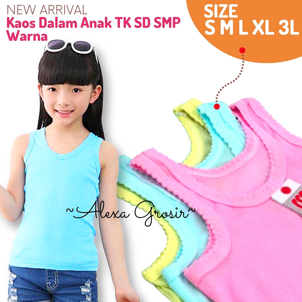 Kaos dalam singlet anak laki perempuan cewek cowok unisex PUTIH  S M L XL XXL 4L  TK SD SEKOLAH polos