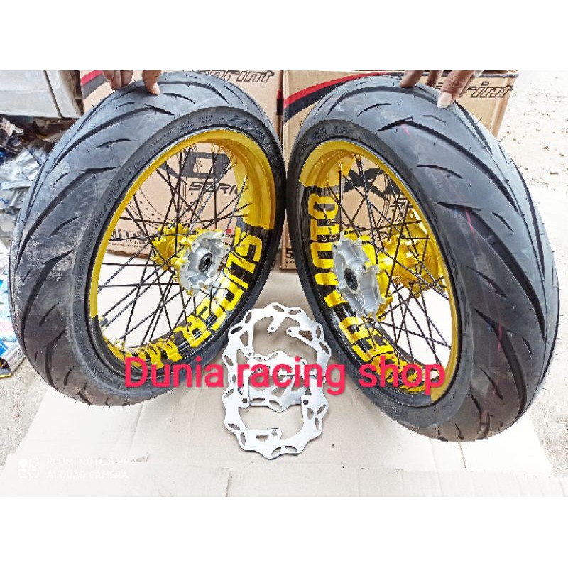 Sepaket Velg Supermoto Honda CRF 150 Velg Sumo ring 17 Ban Tubles tromol CRF pemakain PNP