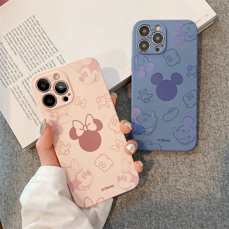 Liquid silicone Mickey casing iphone 13 12 11 pro X Xs max 7 8 plus SE2020 Disney case iphone couple