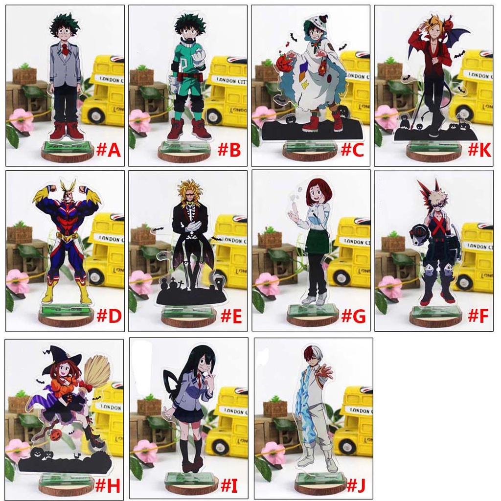 Lanfy My Hero Academia Dua Sisi Model Mainan Figure Dekorasi Action Figure Akrilik Stand Might Anime Jepang Deku Desktop Standing Card