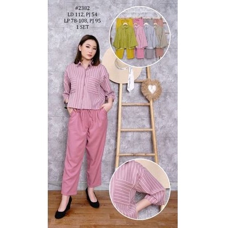 one set blouse pocket / blouse / crop top one set