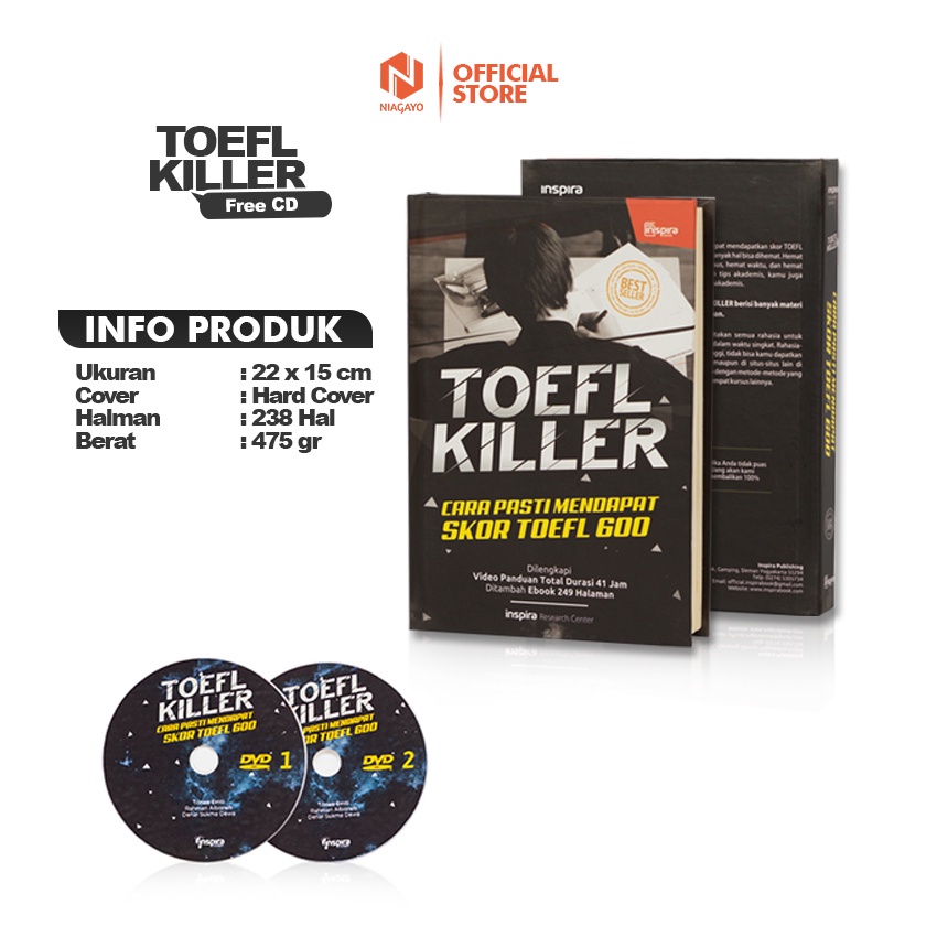 Buku Bahasa Inggris Toefl Ielts Killer LPDP Jago Bahasa Inggris Kuliah Keluar Negeri Inspira Book-2