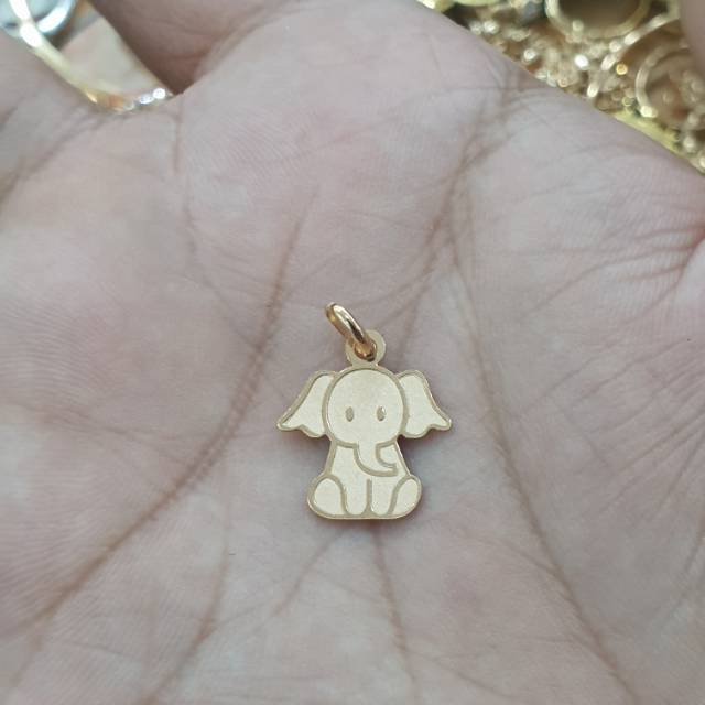 Liontin emas asli model gajah